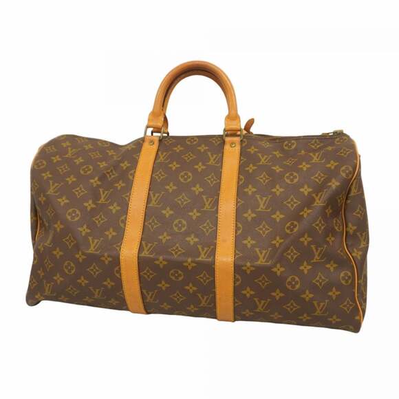 LOUIS VUITTON Brown Monogram Keepall 50 Boston Bag